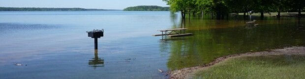 A FEW CAMPERS GET CAMPSITE REPRIEVE FROM HIGH WATER AT KERR LAKE